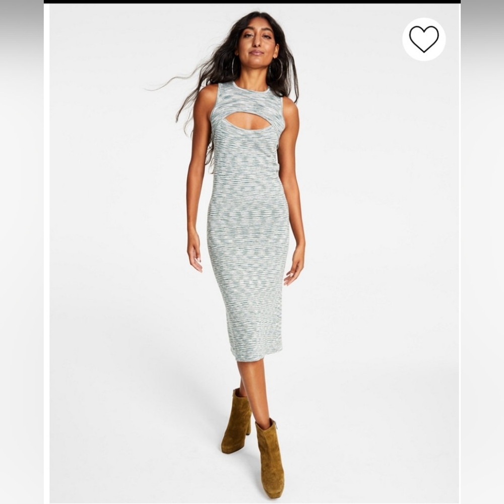 LUCY PARIS MARGOT CUTOUT MARLED KNIT DRESS SIZE MEDIUM NWT